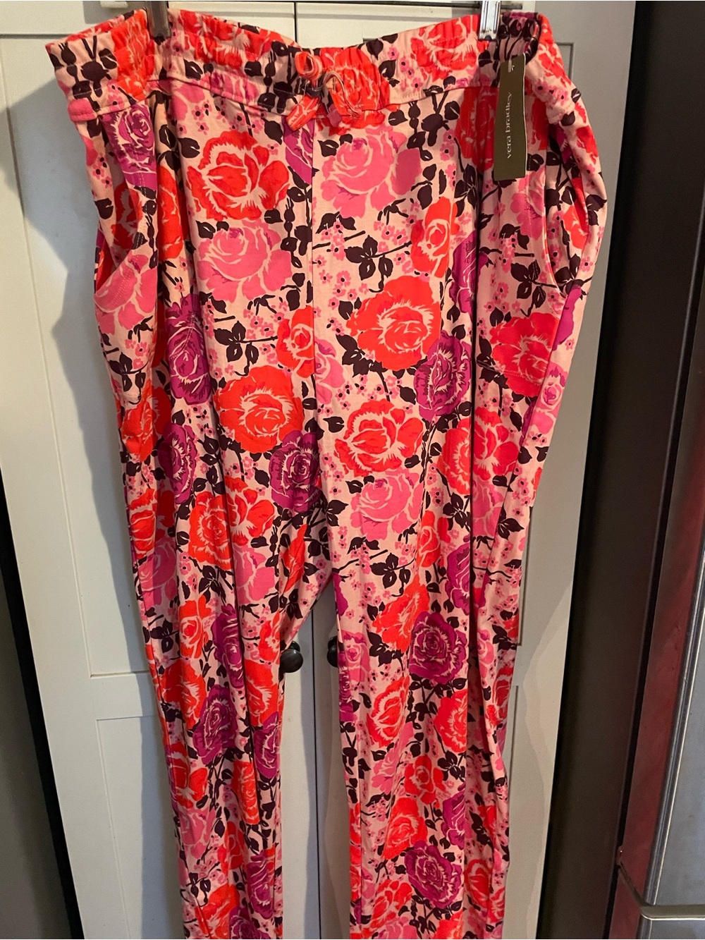Vera Bradley Pink Multi Floral Wide-Leg cotton pants